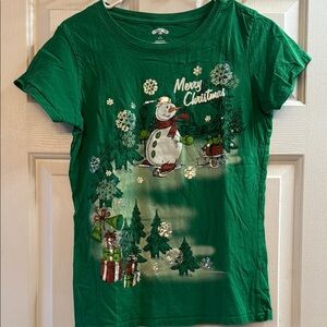 Holiday Time Green Snowman Kids T-Shirt